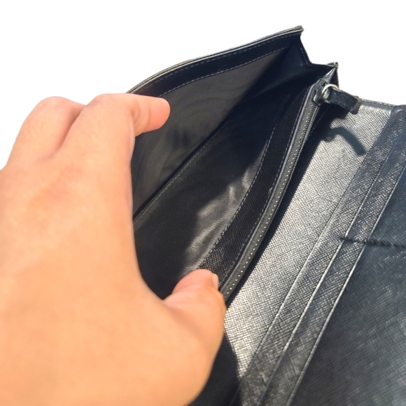 Prada Tessuto Authentic Black Nylon and Leather Long Wallet - Picture 12 of 16